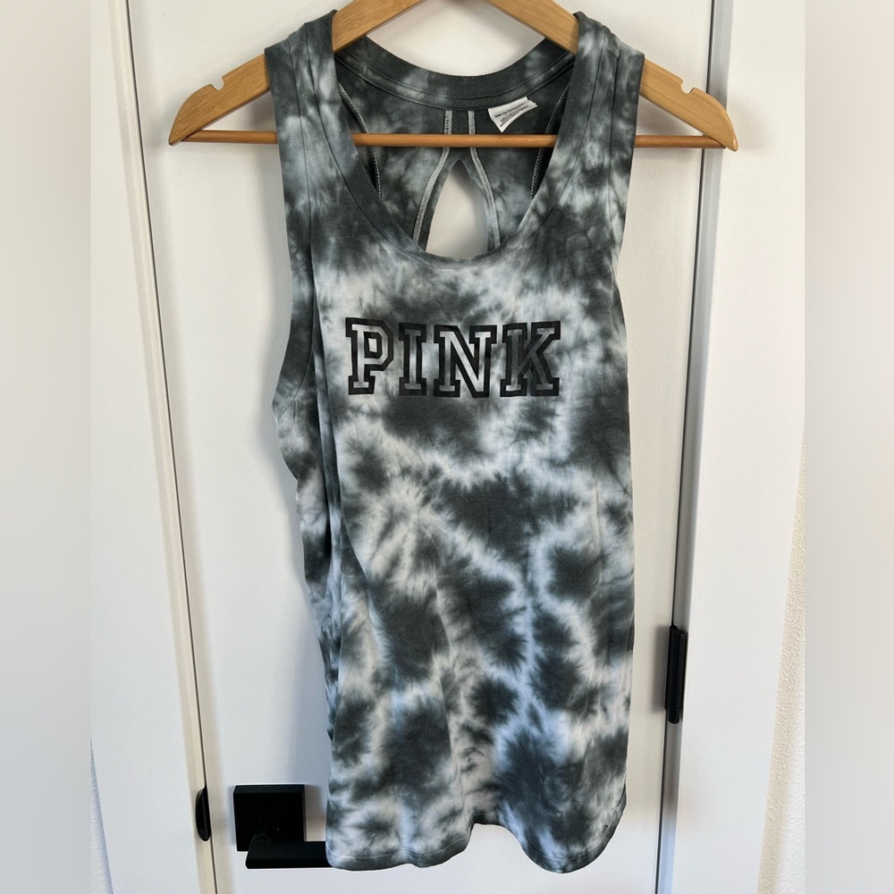 PINK Tye Dye Key Hole Back Tank - M